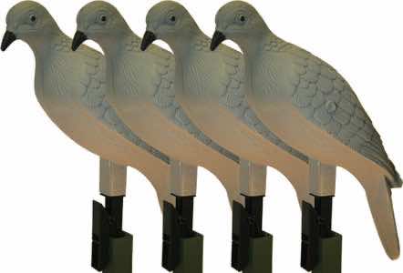 Mojo Outdoors HW9004 Clip On Dove Species Natural Plastic 4 Per Pack