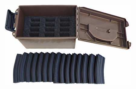 MTM Case-Gard TMC15 Tactical Mag Can Flat Dark Earth Polymer 5.56x45mm NATO Fits AR-Platform