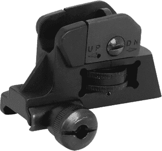 NcStar MARDRS AR15 Rear A2 Backup Iron Sight Black Dual Aperture for AR-15