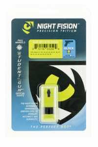 Night Fision GLK001015OGZ Student Of The Gun Accur8 For Glock Black | Green Tritium Orange Ring Front Sight Green Tritium Black Ring Rear Sight