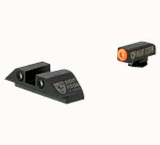 Night Fision GLK001010OGXG Official Costa Ludus Night Sights Black | Green Tritium Orange Ring Front Sight Green Tritium Bar Black Rear Sight