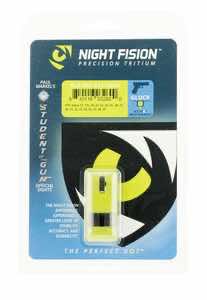 Night Fision GLK001015YGZ Student Of The Gun Accur8 For Glock Black | Green Tritium Yellow Ring Front Sight Green Tritium Black Ring Rear Sight