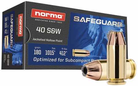 Norma Ammunition 801407727 Safeguard 40S&W 180gr Jacketed Hollow Point 50 Per Box/20 Case