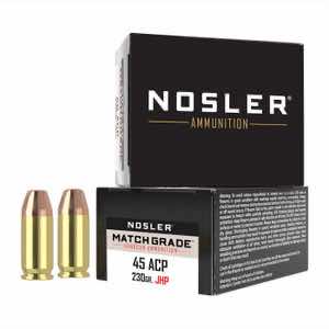 Nosler 51277 Assured Stopping Power Handgun 45 ACP 230 gr Jacket Hollow Point 20 Per Box/ 20 Case