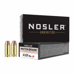 Nosler 51271 Assured Stopping Power Handgun 45 ACP 185 gr Jacket Hollow Point 50 Per Box/ 10 Case