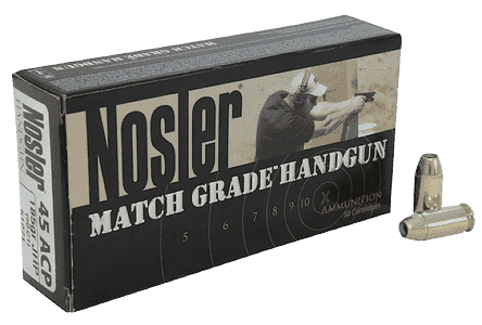Nosler 51284 Assured Stopping Power Handgun 45 ACP 230 gr Jacket Hollow Point 50 Per Box/ 10 Case