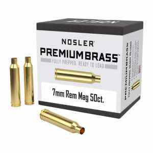 Nosler 10185 Premium Brass Unprimed Cases 7mm Rem Mag Rifle Brass/ 50 Per Box