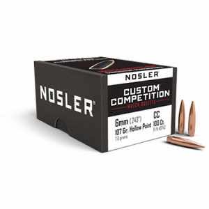 Nosler 49742 Custom Competition 6mm .243 107 gr Hollow Point Boat Tail/ 100 Per Box