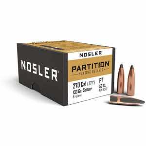 Nosler 16322 Partition 270 Win .277 130 gr Partition Spitzer/ 50 Per Box