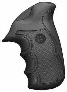 Pachmayr 02474 Diamond Pro Grip Diamond Checkering Black Rubber with Finger Grooves for Taurus Compact Public Defender