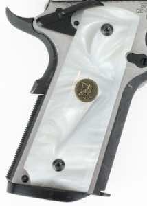 Pachmayr 62001 Custom Grip White Simulated Pearl Panels for 1911 with Ambidextrous Safety
