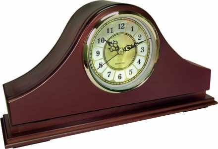 Peace Keeper MGC Mantle Gun Clock Front Panel Entry Mahogany Stain Wood Holds 1 Handgun 14.62