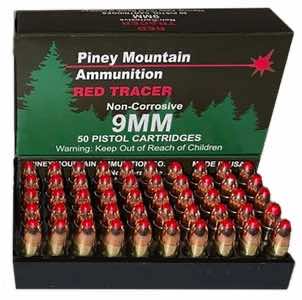 Supernova PMSN9MMR Red Tracer Non Corrosive 9mm Luger 119 Gr Full Metal Jacket 20 Per Box/ 50 Cs