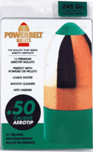 PowerBelt Bullets AC1589AT Copper Muzzleloader 50 Cal AeroTip 245 gr/ 15rd Box