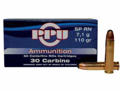 PPU PP30S Standard Rifle 30 Carbine 110 gr Soft Point Round Nose 50 Per Box/ 10 Case