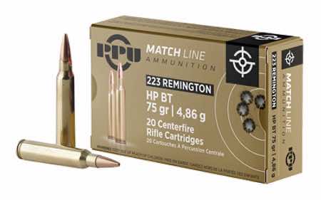 PPU PPM2232 Match 223 Rem 75 gr Hollow Point Boat Tail 20 Per Box/ 50 Case