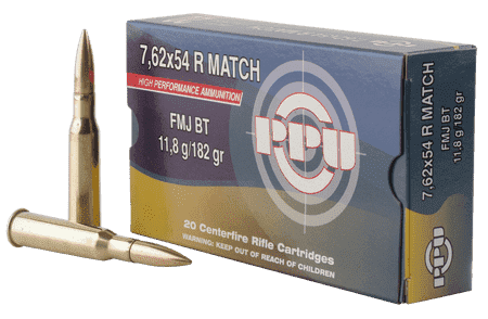 PPU PPM7 Match 7.62x54mmR 182 gr Full Metal Jacket 20 Per Box/ 10 Case