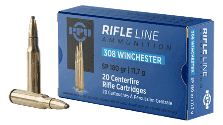 PPU PP3083 Standard Rifle 308 Win 180 gr Soft Point 20 Per Box/ 10 Case
