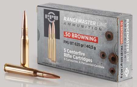 PPU PPRM50 Rangemaster 50 BMG 625 gr Full Metal Jacket 5 Per Box/ 20 Case