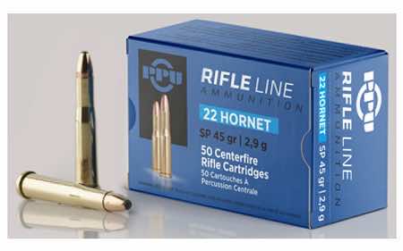 PPU PP22H Standard Rifle 22 Hornet 45 gr Soft Point 50 Per Box/ 20 Case