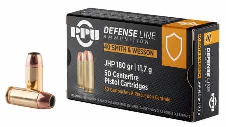 PPU PPD40 Defense 40 S&W 180 gr Jacket Hollow Point 50 Per Box/ 10 Case