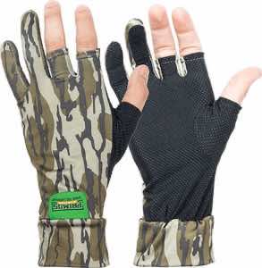 Primos PS6681 Stretch Fit Mossy Oak Original BottomLand Fingerless Neoprene OSFA