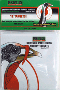 Primos 6041 Patterning Turkey Hanging Paper Targets, For Use With Shotgun 10.75