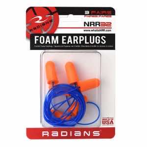 Radians FP8100BP Foam Ear Plugs Corded 32 dB In The Ear Orange 3 Pair
