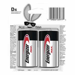 Energizer E95BP4 MAX D Batteries Black & Silver Alkaline 1.5 Volt, Qty (12) 4 Pack