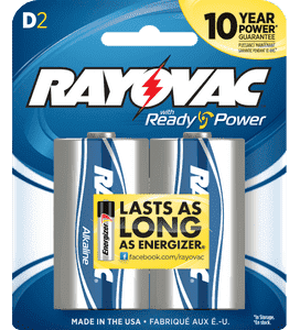 Rayovac 8132F D 1.5V Alkaline 12000 mAh 2 Pack