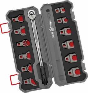 Real Avid AVMF13WS Master -Fit 13 Piece Crowfoot Wrench Set Gray/Red AR-Platform Heavy Duty Torque Wrench Handle 13 Pieces