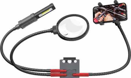 Real Avid AVMVACC Smart Mount Quick-Connect, Includes Magnifying Glass, 180 Lumen Work Light, Cell Phone Holder