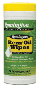 Remington Accessories 18384 Rem Oil Wipes Cleans/Lubricates/Protects 60 Count