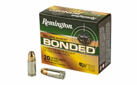 Remington Ammunition 29343 Golden Saber Bonded 9mm Luger 147 gr Bonded Brass Jacketed Hollow Point 20 Per Box/ 25 Case