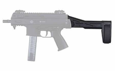 SB Tactical SBT201SB SBT-G2 Fixed Right Side Folding Black Synthetic for H&K UMP, B&T APC, LWRCi SMG45 (Tube Not Included)