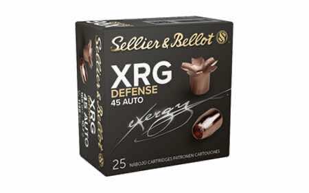 Sellier & Bellot SB45XA XRG Defense 45 ACP 165 gr Solid Copper Hollow Point 25 Per Box/ 40 Case