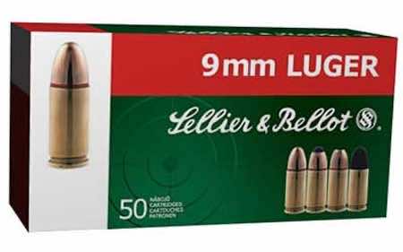 Sellier & Bellot SB9A Handgun 9mm Luger 115 gr Full Metal Jacket 50 Per Box/ 20 Case
