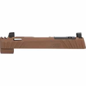 Sig Sauer 8901048 P365 Sig P365 P365XL P365X 9mm Luger Nitride Coyote Brown Stainless Steel Optic Ready Integrated Compensator Slide XRAY3 Suppressor Sights Compatible With ROMEOZERO ROMEOZERO Elite