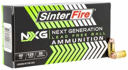SinterFire Inc SF40125NXG Next Generation (NXG) 40 S&W 125 gr Lead Free Ball 50 Per Box/ 20 Case
