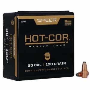Speer 2007 Hot-Cor 30 Cal .308 130 gr Soft Point Flat Nose 100 Per Box/ 5 Case