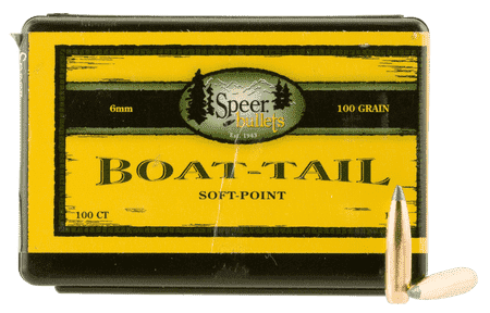 Speer 1220 Boat-Tail 6mm .243 100 gr Jacketed Soft Point Boat Tail 100 Per Box/ 5 Case