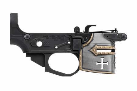 Spikes Tactical STLB960PCH Rare Breed Crusader 9mm Luger, Black Anodized Aluminum with Painted Front for AR-Platform