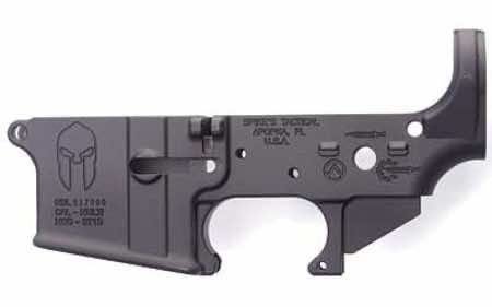 Spikes STLS021 Spartan Stripped Lower Receiver Multi-Caliber 7075-T6 Aluminum Black Anodized for AR-15