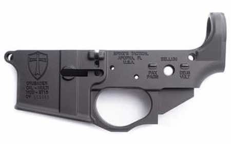 Spikes STLS022 Crusader Stripped Lower Receiver Multi-Caliber 7075-T6 Aluminum Black Anodized for AR-15