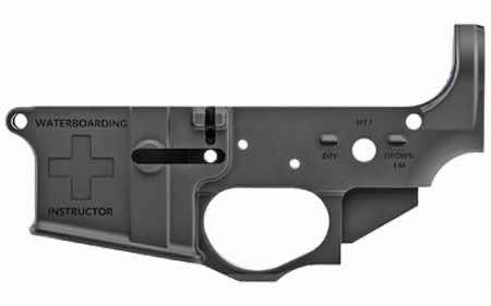Spikes STLS033 Water Boarding Instructor Stripped Lower Receiver Multi-Caliber 7075-T6 Aluminum Black Anodized for AR-15