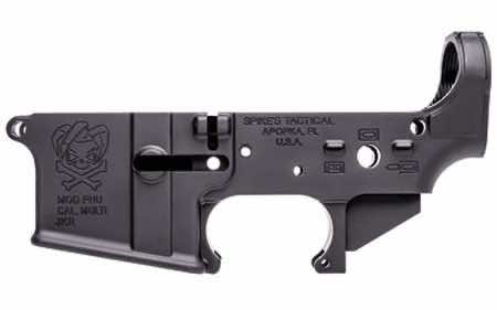 Spikes STLS024 PHU Joker Stripped Lower Receiver Multi-Caliber 7075-T6 Aluminum Black Anodized for AR-15