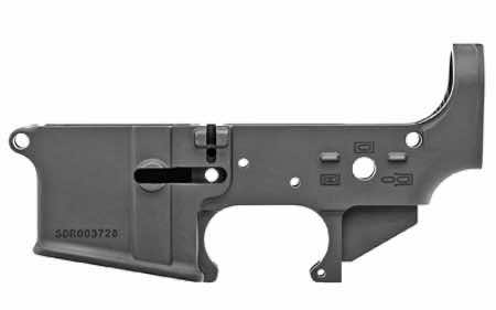 Spikes STLS045 No Logo Stripped Lower Receiver Multi-Caliber 7075-T6 Aluminum Black Anodized for AR-15