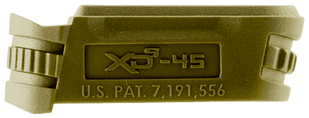 Springfield Armory XDS5001MFDE Backstrap Sleeve made of Polymer with Flat Dark Earth Finish & 1 Piece Finish for 45 ACP Springfield XD-S with #1 Backstrap & 3.30