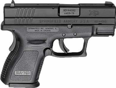 Springfield Armory XD9801 XD *CA Compliant Sub-Compact 9mm Luger 10+1, 3