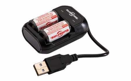 SureFire SFLFP123KIT AC/DC Wall Charger Kit CR123A